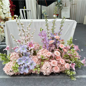 Décoration de mariage haut de gamme : Chemin de fleurs en soie rose poudré de 60 cm pour allée de mariage - Product Image 4