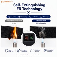Cinta de Velcro Ignífuga, Certificación UL94 V-0, Autoextinguible, Grado Aeroespacial y Ferroviario, 1-25m/Rollo