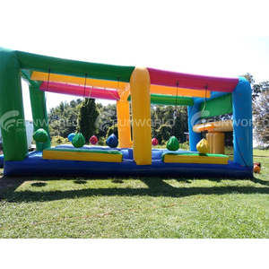 Inflatable đu bóng đá trở ngại thách thức <span class=keywords><strong>Gauntlet</strong></span> đua tương tác chạy trò chơi ngoài trời - Product Image 2
