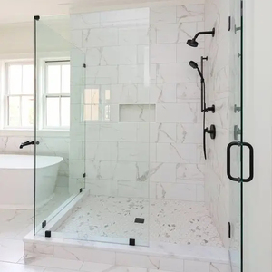 Porte de douche en verre trempé, design de luxe, cabine de douche, salle de bain, porte de douche en verre trempé - Product Image 3
