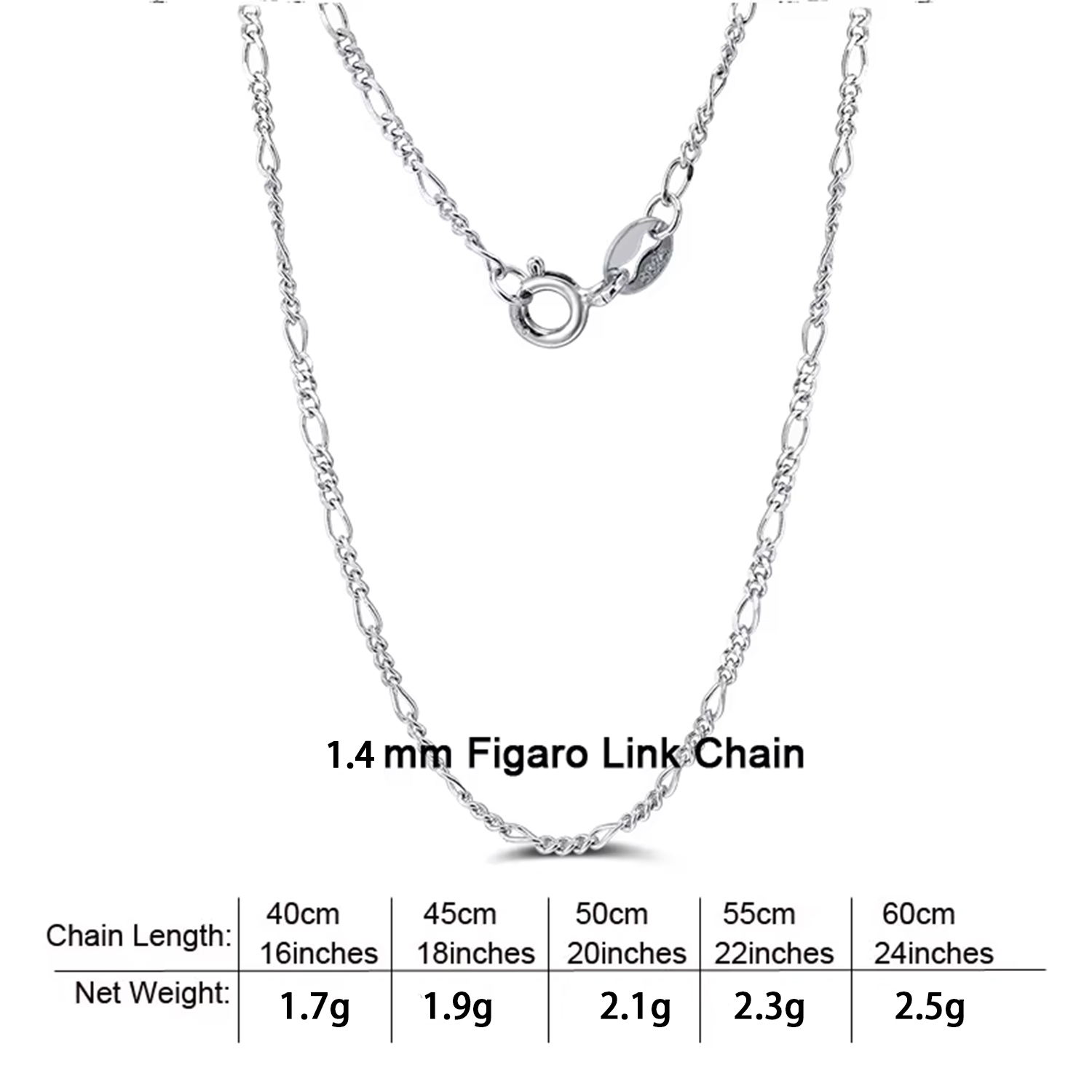 1.4 mm Figaro Link Chain
