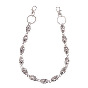 Cadena de cintura con diseño de calavera de una sola capa de aleación de zinc, estilo hip hop, para Halloween, cadena corporal de moda. - Product Image 5