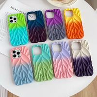 Coque de téléphone antichoc et anti-rayures en TPU souple avec motif feuille 3D dégradé de luxe pour iPhone Duo 17 16 Pro Max 15 Plus 18 Pro – Vente en gros