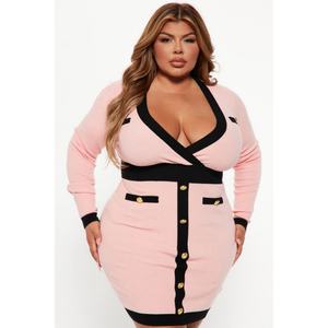 Nuevo Producto, Vestido Mini de Punto con Estampado Natural, Cintura Alta, Informal y Sencillo para Invierno, de Alta Calidad para Mujer - Product Image 4