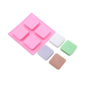 Toptan 4 kavite dikdörtgen kare silikon sabun DIY kafa yapımı dört kare el yapımı sabun kalıp 6.6*6.6*3cm silikon sabun kalıbı - Product Image 5