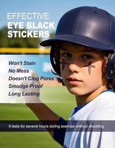 Pegatinas negras de ojos cruzados transpirables de PuLian Factory, pegatina de vinilo negra con <span class=keywords><strong>cara</strong></span> deportiva <span class=keywords><strong>para</strong></span> fiesta temática de fútbol y béisbol - Product Image 2