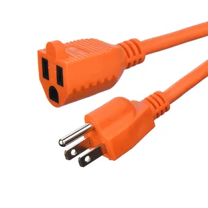Cable de extensión de alta calidad para tetera eléctrica, 3 pines, 3X16Awg, naranja, estándar americano, ETL, resistente