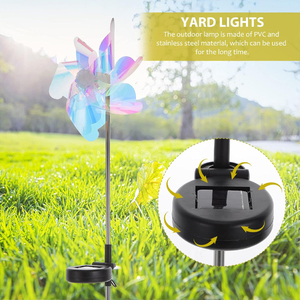 Xoay cối xay gió cỏ năng lượng mặt trời ánh sáng đường đèn PVC Led mặt đất chèn đèn - Product Image 1