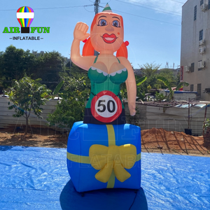 AIRFUN envío aéreo a puerta Holanda dibujos animados 3,5 m alto gigante inflable Abraham Aso muñeca con tatuajes, collar modelo de personaje - Product Image 2