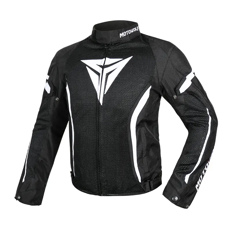 Armure de protection respirante pour moto et course automobile, vestes en cuir, pour Motocross, pour motard, noir