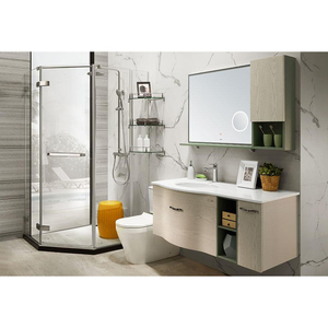 Nuovo Stile Moderno <span class=keywords><strong>Mobile</strong></span> <span class=keywords><strong>Bagno</strong></span> Sospeso Bianco Effetto Legno con Ante Laccate e Lavabo in Ceramica <span class=keywords><strong>per</strong></span> Casa - Product Image 1