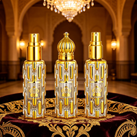 Flacon roll-on haut de gamme vintage 10 ml en verre électroplaqué or pour huile essentielle Attar du Moyen-Orient, idéal pour parfum Attar arabe