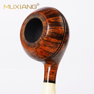 Muxiang Wooden Tobacco Pipe Straight Type Bamboo Jointed Colorful Mouthpiece Handmade Smoking Pipe - Product Image 4
