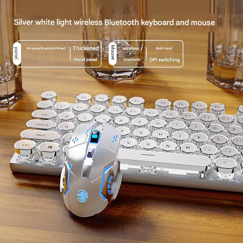 Blanc argenté [lumière blanche] -3 modes + souris