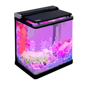 Оптовые продажи жк-дисплей для аквариума-Аквариум Hygger на 4 галлона с умным регулируемым светодиодным дисплеем температуры, аквариумный набор для аквариумов