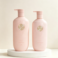 Bouteille en plastique plate HDPE YUERUI, design unique, 400 ml, 500 ml, bouteille de luxe pour shampooing et après-shampooing avec autocollant de logo métallique intégré