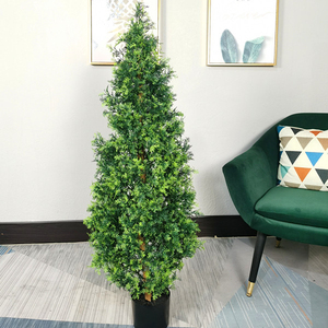 Plante en arbre à feuilles de pin de haute densité, Simulation Cypress artificielle Anti-UV de 80 cm, grand arbre en spirale pour décor de maison - Product Image 1