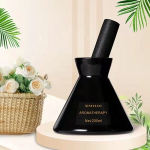 Botella de vidrio triangular, fragancia para el hogar, lujo para difusor de <span class=keywords><strong>caña</strong></span>, aceite esencial de Aroma negro, frasco cónico vacío para regalo - Product Image 4