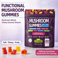 Permen Gummy Jamur Siap Kirim Label Pribadi Lion's Mane Chaga Reishi Turkey Tail Complex Vegan Bebas Gula Sehat