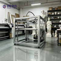 Printer 3D FDM Tertutup Besar 1000*1000mm dengan Auto Leveling, Single Extruder, Ukuran Cetak Besar untuk Industri, Mesin Pencetak 3D