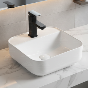 Новое поступление, белая керамическая раковина квадратной формы - Product Image 6