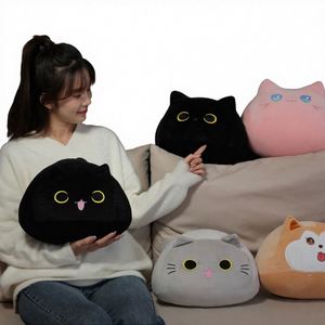 Cartoon Black Cat Plush Animal <b>Pillow</b> & Toy Cushion 40cm <b>Soft</b> for Girls' Dormitory Office Home Use - Product Image 1