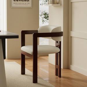 Silla de Comedor Italiana Minimalista de Madera Maciza Tapizada para Hogar, Salón de Té, Club, Estudio - Product Image 2