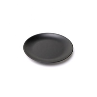 Assiette ronde en mélamine noire mate de haute qualité, écologique et jetable, avec gravure pour la rentrée scolaire