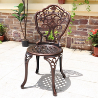 Ensemble de trois pièces de luxe européen moderne en alliage d'aluminium résistant aux intempéries, durable, pour jardin, balcon, table, chaise, école, parc