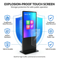 L55GAZ 55" Layar Digital Signage Berdiri Bebas dengan Kaca Tempered 55 Inci, Pemutar Iklan LCD Portabel, Layar Tampilan Iklan