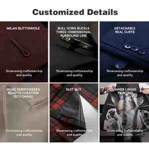 Costume en Laine <span class=keywords><strong>pour</strong></span> <span class=keywords><strong>Homme</strong></span> OEM ODM, Coupe Slim, Tenue de Bureau Formelle, Costume de <span class=keywords><strong>Mariage</strong></span>, Fabricant de Vêtements <span class=keywords><strong>pour</strong></span> Hommes sur Mesure, Vente en Gros - Product Image 6