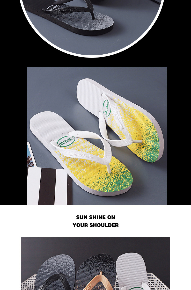 Men Summer Slides Eva Flip Flops Slippers Non-slip Indoor Outdoor Beach Flipflops