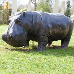 Сад животных на заказ Статуя Украшения Большая бронзовая скульптура бегемота