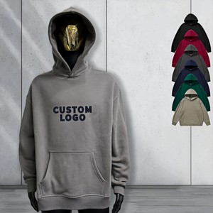 Sudaderas con capucha de algodón 100% personalizadas Sudaderas con capucha de gran tamaño de lana gruesa en blanco Sudaderas con capucha con logotipo estampado para hombres - Product Image 1