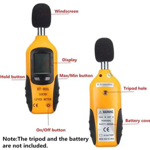 Hti LCD 디스플레이 130dB MAX 데이터 홀드 백라이트 A/C 가정용 가중 <span class=keywords><strong>DB</strong></span> 사운드 미터 - Product Image 4