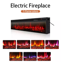 Insert de cheminée mural OEM/ODM de luxe, 72 pouces, moderne, décoratif, personnalisé, effet de flamme de cheminée électrique artificielle