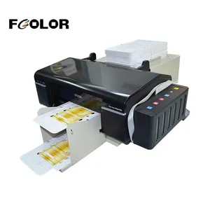 FCOLOR L800 Imprimante de carte PVC à jet d'encre Imprimante de carte d'identité plastique simple face Imprimante de carte de visite numérique