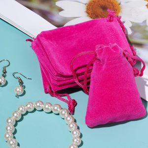 Pochette en velours luxueuse avec cordon de serrage, logo brodé personnalisé pour bijoux, emballage cadeau de mariage, petit sac haut de gamme, marque VANTUR, soie - Product Image 4