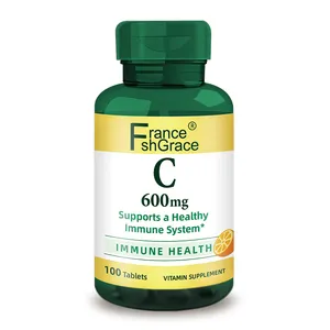Vitamine C 600mg 100 comprimés Supplément antioxydant à haute absorption Booster de soutien du système immunitaire Pilules végétaliennes sans OGM