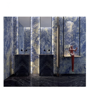 Grande dalle de marbre bleu dolomite poli haut de gamme UnionStone, design moderne, pierre de quartzite pour la décoration intérieure d'hôtel - Product Image 1