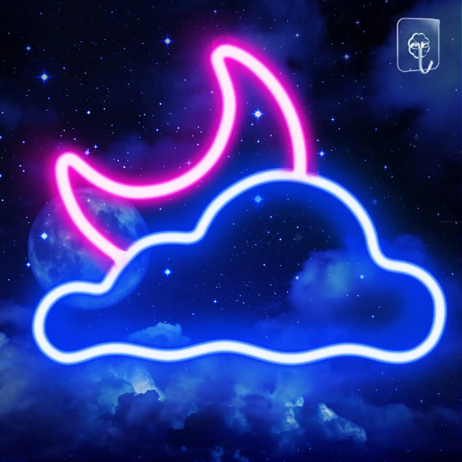 DropShipping acrílico de alta calidad 100% irrompible Led Flexible nubes Luna neón signo hogar neón iluminación personalizado neón signo