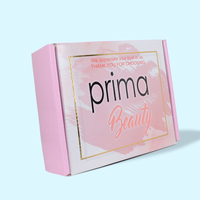 Boîtes d'emballage fantaisie en papier ondulé rose avec Logo personnalisé, boîtes de courrier imprimées, boîte d'emballage pour cosmétiques