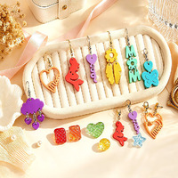 Moule en silicone YS pour boucles d'oreilles, fabrication de bijoux en résine époxy, moule pour clous d'oreilles, pendentifs, breloques en forme de cœur, papillon, fleur