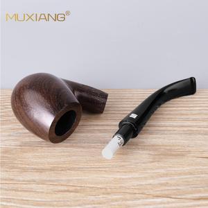 Muxiang Wooden Tobacco Pipe Bent Shape 9mm Tenon Handmade Smoking Pipe - Product Image 3