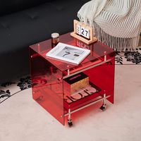 Nouvelle table de chevet moderne en acrylique assemblée 2023, petite table de nuit de luxe, mobilier de chambre à coucher, réglable, exquise, pour hôtel et salon
