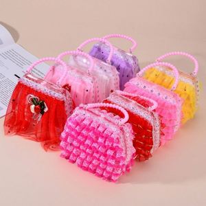 Wholesale Creative DIY LED Princess Handbag Colorful <b>Flash</b> <b>Light</b> Lace Makeup Bag for Children Parties and Gifts - Product Image 2