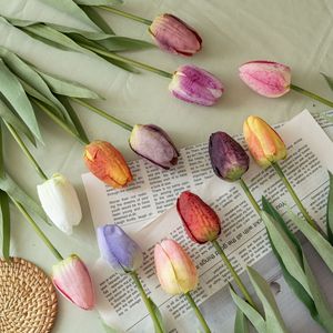 ดอกทิวลิปประดิษฐ์ CallaFloral ก้านเดี่ยว สีชมพู แดง เหลือง ส้ม สำหรับตกแต่งภายในบ้าน สไตล์ INS - Product Image 1