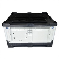 Conteneur de palette en plastique robuste et réutilisable pour fruits et fruits de mer, avec renfort en grille, boîte en plastique empilable