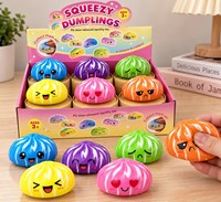 Jouet Squishy Mignon en Forme de Boulette, 6 Couleurs, Jouet Sensoriel Anti-Stress Non Rempli, Boîte de Présentation, Vente en Gros OEM ODM, Déconseillé aux Enfants de Moins de 14 Ans