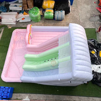 Château gonflable avec toboggan, pour l'intérieur ou l'extérieur, pour les jeux de saut et les fêtes, avec piscine, structure gonflable avec toboggan